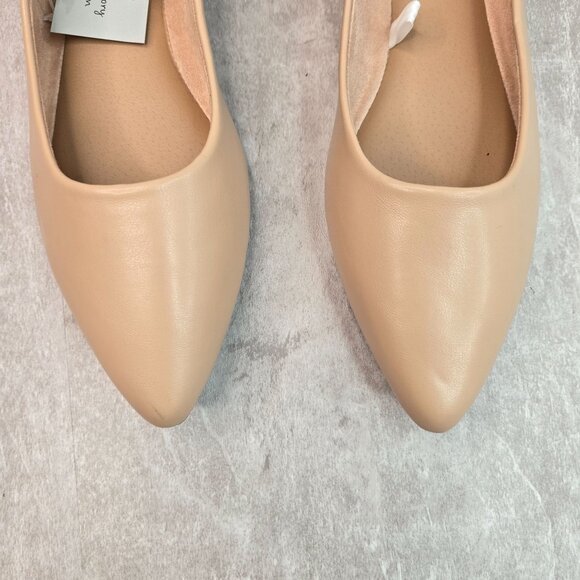 Minimalist Ballet Flats Size 11 Tan Pointed Toe Comfort Dressy Ballerina Shoes - Picture 9 of 11